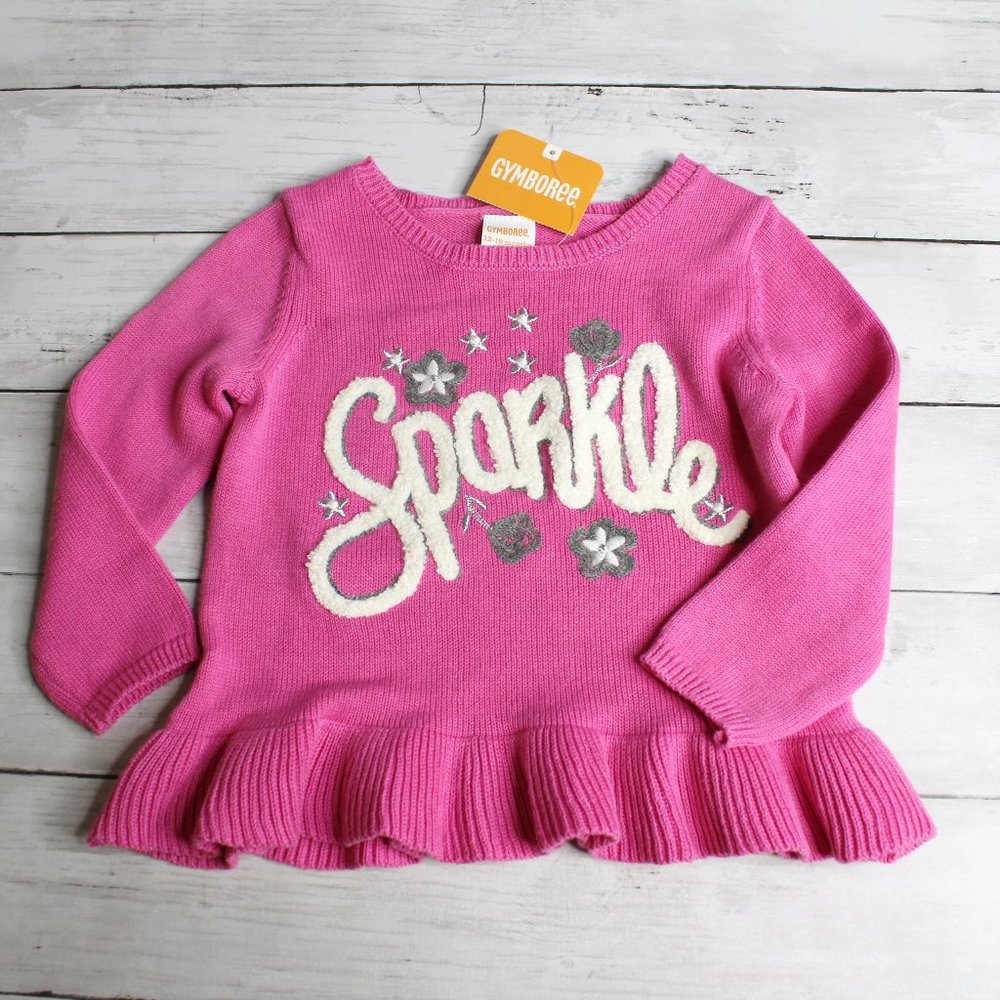 Gymboree Baby Girls Tunic Sweater Size 12-18 Months Sparkle Embroidered